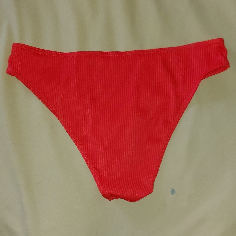 Red Ribbed Bikini Bottom Large - Picture 4 of 6